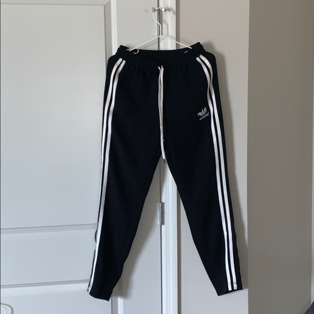 Black and white stripes track pants
